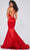 Colette For Mon Cheri CL12230 - V-Neck Long Prom Gown Prom Dresses 00 / Red
