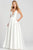 Colette for Mon Cheri - CL19827 Illusion Plunged V Neck Mikado Gown Ball Gowns 0 / White