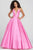 Colette for Mon Cheri - CL19827 Illusion Plunged V Neck Mikado Gown Ball Gowns