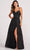 Colette for Mon Cheri CL2028 - Glittering Lace Applique Evening Gown Evening Dresses 00 / Black