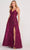 Colette for Mon Cheri CL2028 - Glittering Lace Applique Evening Gown Evening Dresses 00 / Cabernet