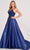 Colette for Mon Cheri CL2033 - Embroidered Sleeveless Evening Dress Evening Dresses 00 / Navy