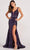 Colette for Mon Cheri CL2041 - Sequined V-Neck Evening Dress 00 / Plum