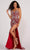 Colette for Mon Cheri CL2065 - V-Neck Glittering Evening Gown Evening Dresses 00 / Red/Silver