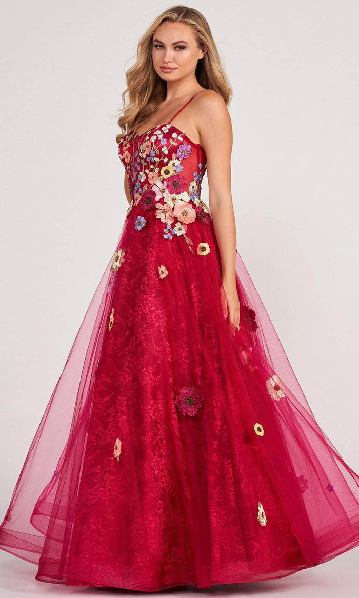 Colette for Mon Cheri CL2086 - Sweetheart Floral A-line Gown Prom Dresses 00 / Berry Multi