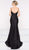 Colors Dress - 2032 Plunging Neck Fitted Bodice High Slit Evening Dress - 1 pc Black In Size 8 Available CCSALE 8 / Black
