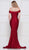 Colors Dress - 2107 Off Shoulder Front Slit Satin Mermaid Gown Evening Dresses