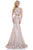 Colors Dress - 2287 Shiny Crossed Neckline Trumpet Dress Evening Dresses 0 / Rose Gold