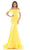Colors Dress - 2674 Short Sleeve Off Shoulder Gown Special Occasion Dress 0 / Lemon