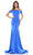 Colors Dress - 2674 Short Sleeve Off Shoulder Gown Special Occasion Dress 0 / Royal