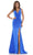 Colors Dress - 2694 Ruched High Slit Mermaid Gown Prom Dresses 0 / Royal