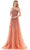 Colors Dress 2731 - Bejeweled Asymmetrical Long Gown Prom Dresses 0 / Teracotta