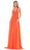 Colors Dress - 2734 Shirred Halter A-Line Gown Prom Dresses 0 / Orange