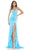Colors Dress - 2739 Deep V-Neck Ruffled Long Gown Prom Dresses 2 / Light Blue