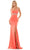 Colors Dress 2829 - Scoop Cut-Glass Accent Prom Gown Prom Dresses 0 / Orange