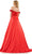 Colors Dress 2861 - Floral Applique, Pleated, Midrise Back, Sweep Train Prom Dresses