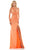 Colors Dress 2868 - Asymmetrical Beaded Sheath Gown Special Occasion Dress 0 / Orange