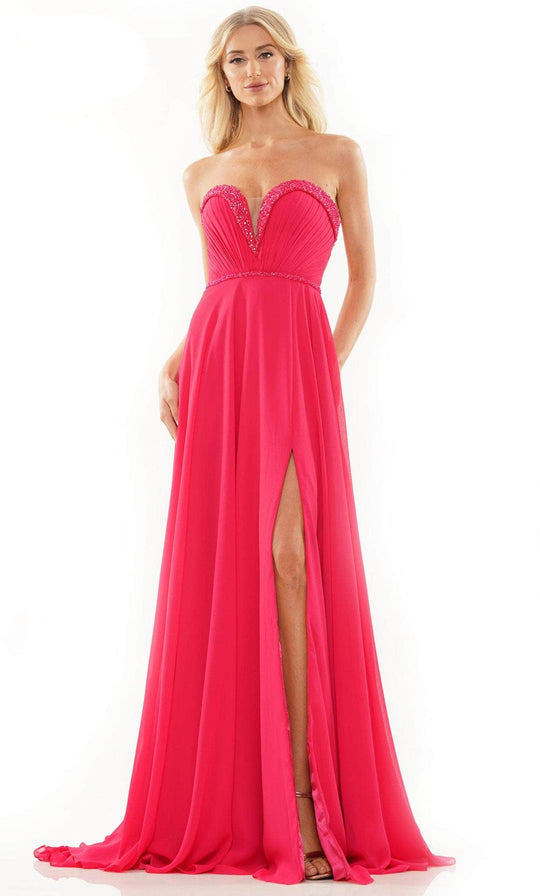 Colors Dress 2893 - Strapless A-line Prom Dress Special Occasion Dress 00 / Watermelon