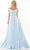 Colors Dress 2938 - Off Shoulder Satin Prom Gown Prom Dresses 2 / Light Blue