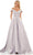 Colors Dress 2938 - Off Shoulder Satin Prom Gown Prom Dresses 2 / Platinum