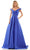 Colors Dress 2938 - Off Shoulder Satin Prom Gown Prom Dresses 2 / Royal