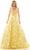 Colors Dress 2949 - V Neck Glittered A-line Dress Evening Dresses 2 / Yellow