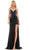 Colors Dress 2955 - V-Neck Lace-Up Back Prom Gown Prom Dresses 00 / Black