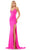 Colors Dress 2955 - V-Neck Lace-Up Back Prom Gown Prom Dresses 00 / Hot Pink