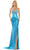 Colors Dress 2963 - Butterfly-Detailed Bod Sequined Gown Prom Dresses 0 / Turquoise