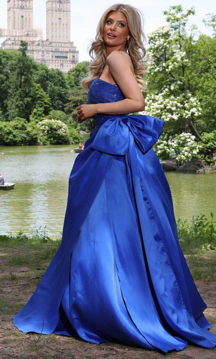 Colors Dress 2971 - Bow Ornate Ballgown Prom Dresses 0 / Royal