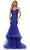 Colors Dress 2978 - Sequined V-Neck Tiered Prom Gown Prom Dresses 0 / Royal
