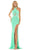 Colors Dress 2979 - Crisscross Halter Embellished Slit Gown Evening Dresses 00 / Light Green