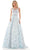 Colors Dress 2980 - Beaded Illusion Bateau Ballgown Prom Dresses 2 / Light Blue