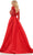 Colors Dress 2981 - Sequined Top Pleated A-line Slit Gown Evening Dresses