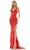 Colors Dress 2990 - V-neck Corset Bodice Prom Dress Special Occasion Dress 0 / Red