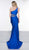 Colors Dress - Asymmetrical Exposed Midriff High Slit Gown 2137 - 2 pc Royal In Size 2 and 4 Available CCSALE