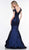 Colors Dress - Bead Embellished V-Neck Trumpet Gown G838 - 1 pc Navy In Size 10 Available CCSALE 10 / Navy