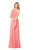 Colors Dress Crystal High Halter Shirred Chiffon Gown G183 - 1 pc Blush In Size 16 Available CCSALE 16 / Blush