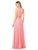 Colors Dress Crystal High Halter Shirred Chiffon Gown G183 - 1 pc Blush In Size 16 Available CCSALE 16 / Blush