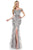 Colors Dress - Embellished Off-Shoulder High Slit Gown J131 Prom Dresses 16 / Silver