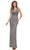 Colors Dress - G1042 Long Stripe Sequin Gown Special Occasion Dress 2 / Gunmetal