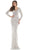 Colors Dress - G1042SL Long Sleeve Stripe Sequin Gown Mother of the Bride Dresess