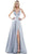 Colors Dress - G968 Strappy Satin A-Line Gown In Silver