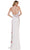 Colors Dress - K123 Floral Pattern Slit Column Gown Prom Dresses