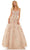 Colors Dress K141 - Floral Sleeveless Prom Dress Special Occasion Dress 2 / Nude