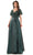 Colors Dress M316 - Sequined V-Neck Taffeta Formal Gown Mother of the Bride Dresses 4 / Deep Green