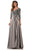 Colors Dress M317 - Quarter Sleeved Evening Dress Mother of the Bride Dresses 4 / Charcoal