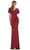 Colors Dress M318 - Sequined Ruched V-Neck Formal Gown Mother of the Bride Dresses 4 / Wine