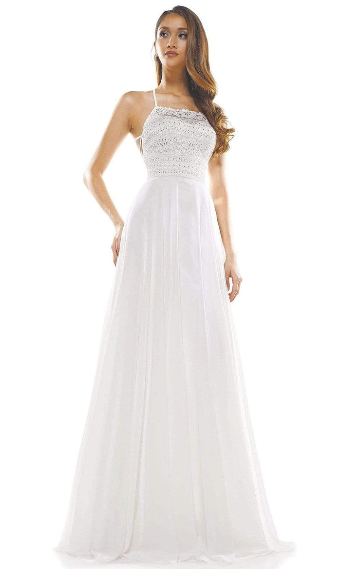 Colors Dress - Strappy Lace Bodice A-Line Gown G889 - 1 pc Off White In Size 4 Available CCSALE 4 / Off White
