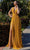 Cristallini SKA1400 - Plisse A-Line Evening Gown Special Occasion Dress XS / Gold